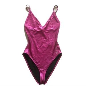 Pink metallic swimsuit / bodysuit